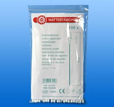 Wattestäbchen kleiner Kopf, 100 Stk.